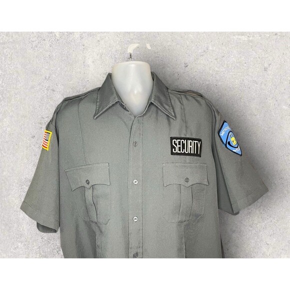 Metro Guard Men's Size Security XL Button Front Grey Liberty Uniform Shirt - Picture 2 of 6